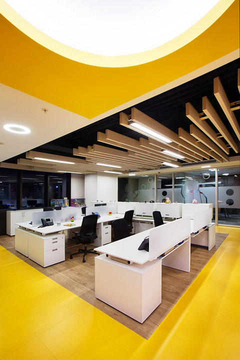 Yellow Office with White Furniture Tinge up your office space – but which color would suit best? room planning Colors