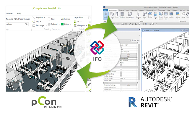 pCon.planner fall release will come with an IFC export function