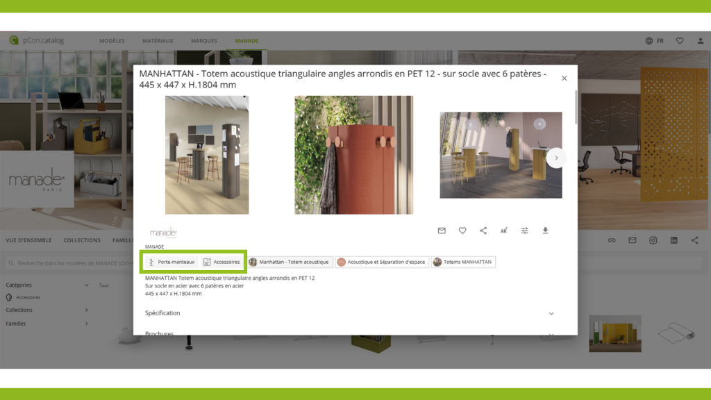 Présentation de la classification multi-catégorie dans pCon.catalog 2.5 montrant plusieurs catégories associées à un même modèle.