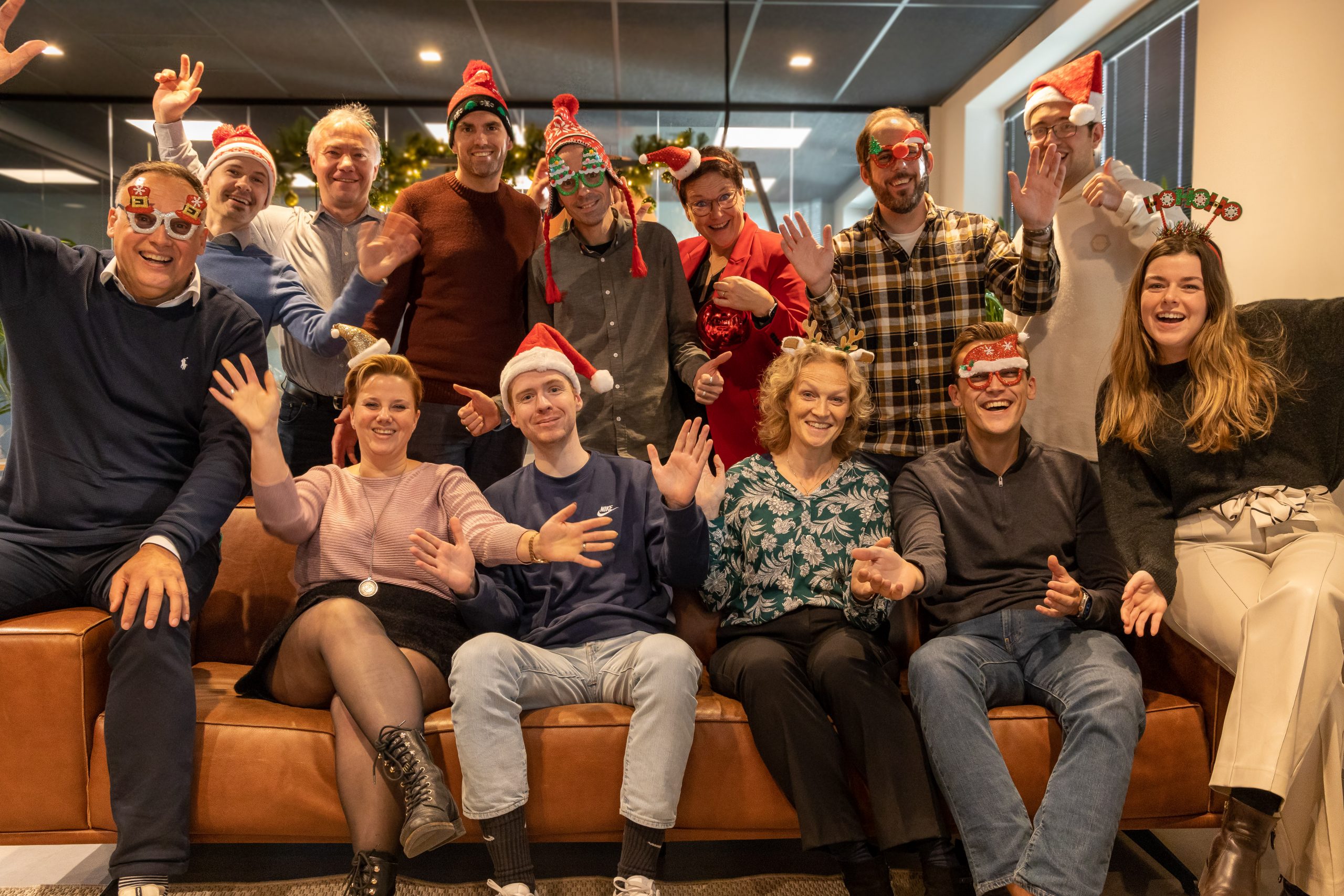 De Jaarlijkse Kerstfoto met het pCon team Benelux