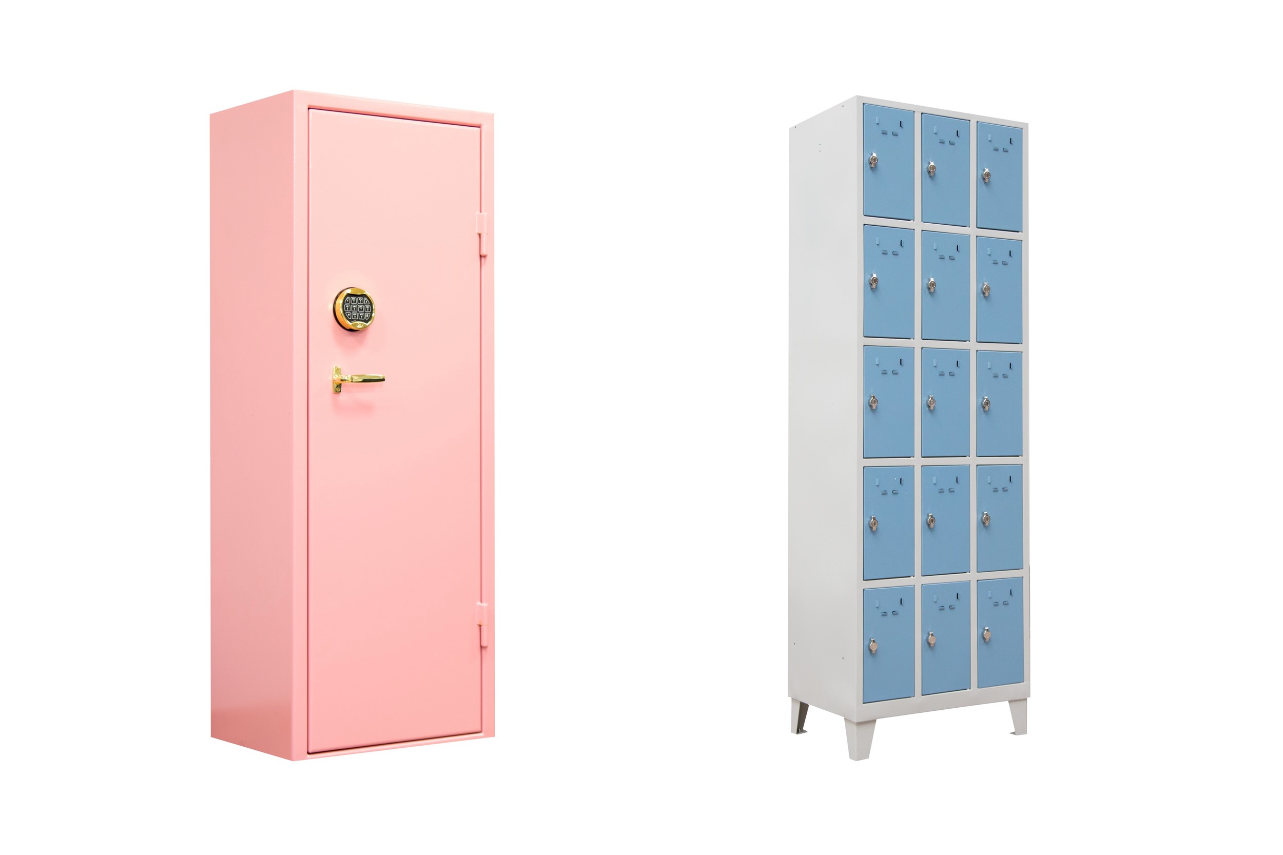 Locker kasten in het roze en blauw van Metalika