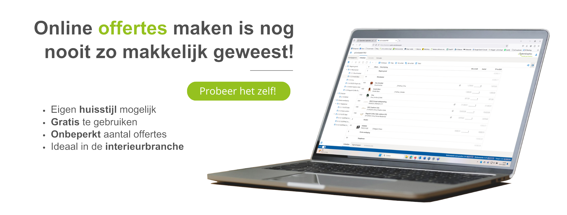 online offertes maken met pCon.basket + laptop