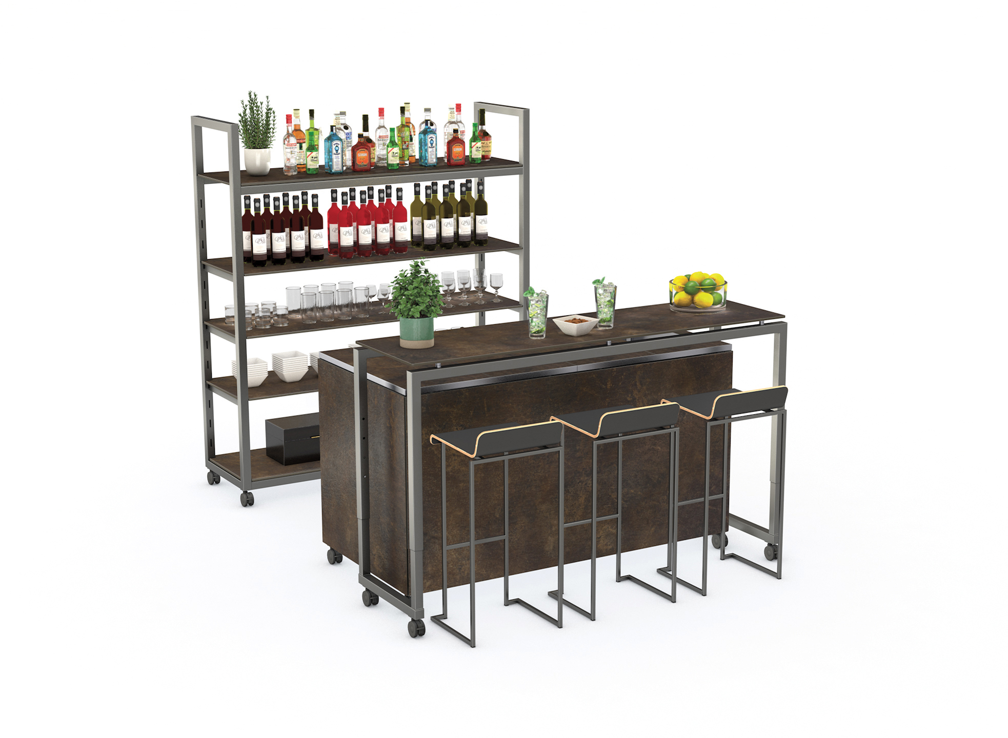 Modulaire en mobiele bar van Büchin