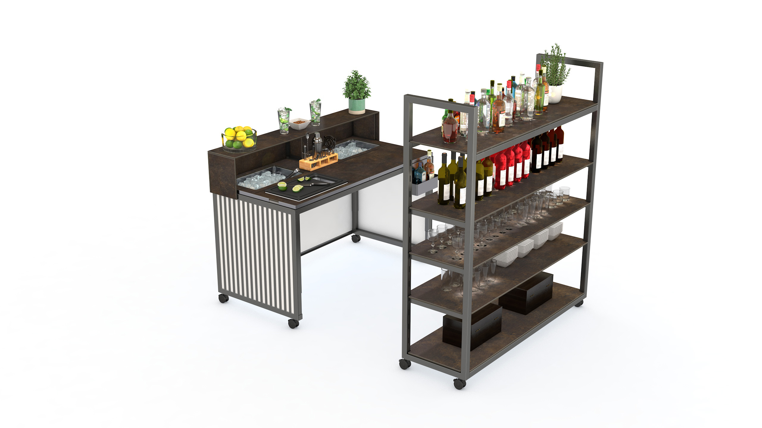 Mobiele zwarte bar