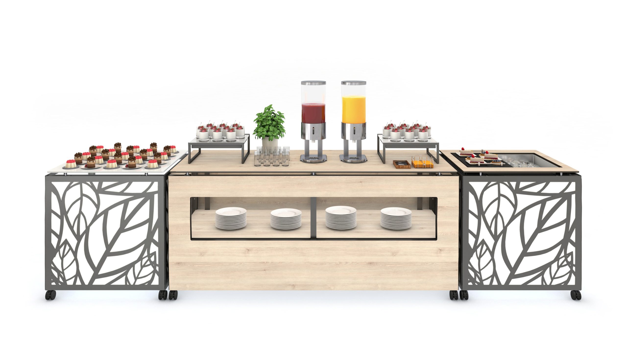 Sap en desserts buffettafel modulair en aanpasbaar