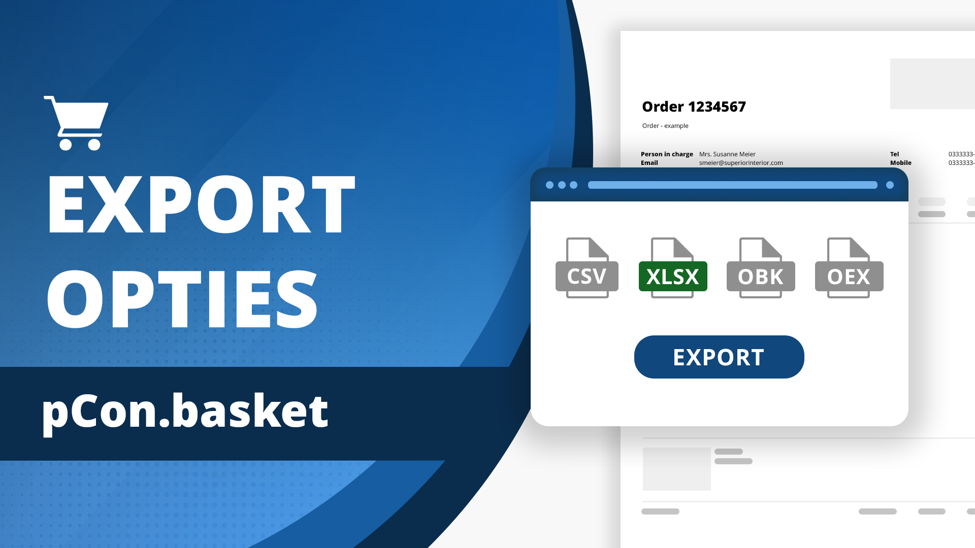 Thumbnail van een Youtube tutorial over de export opties van pCon.basket