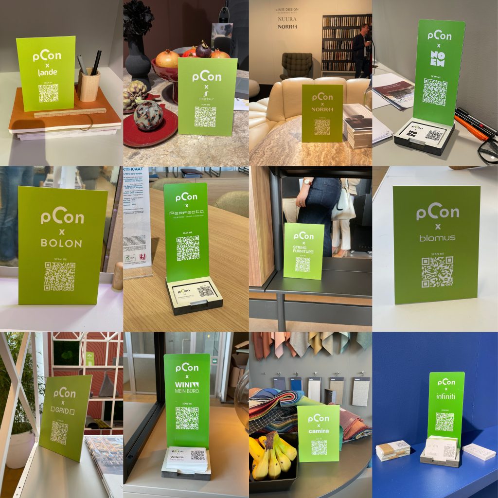 Tafeldisplays van pCon tijdens Design District 2025