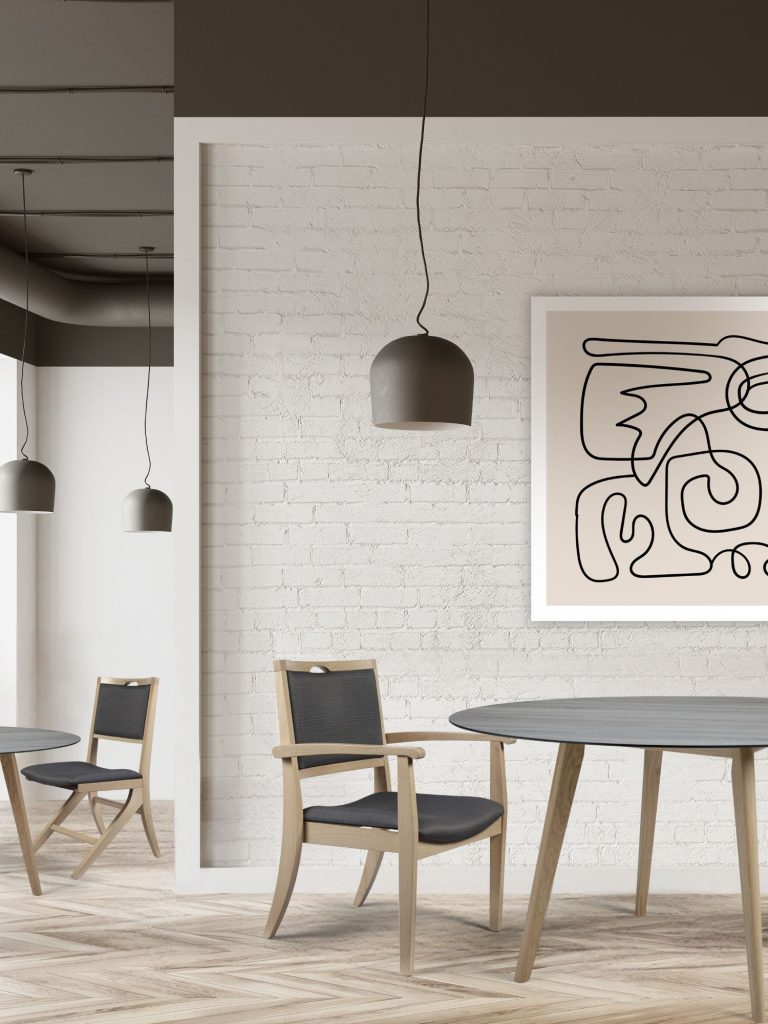 Zwarte café met doodle.